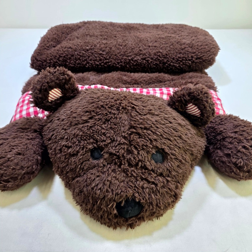 Pottery Barn Kids Teddy Bear Sleeping Bag Brown Plush Faux Fur Slumber Bag